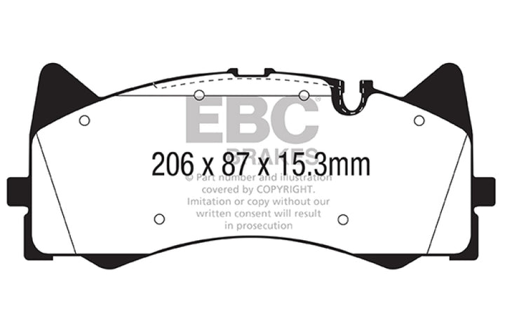 EBC 2015+ Mercedes-Benz C63 AMG (W205) 4.0L Twin Turbo Yellowstuff Front Brake Pads