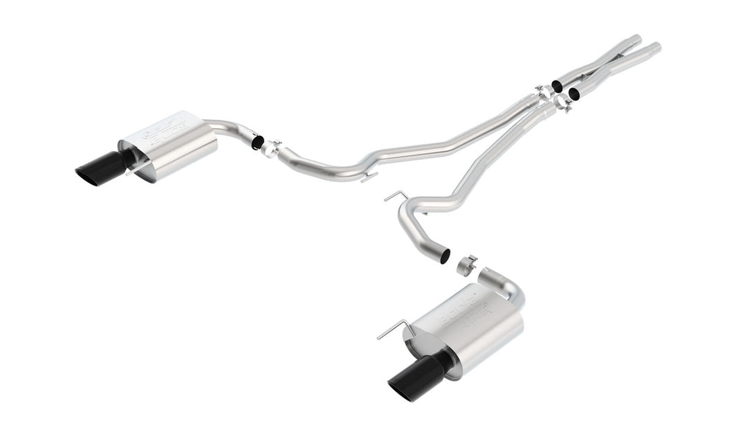Borla Atak S Cat-Back 15-17 Ford Mustang GT 5.0L V8 MT/AT 2.5in pipe 4in tip (Black Chrome)