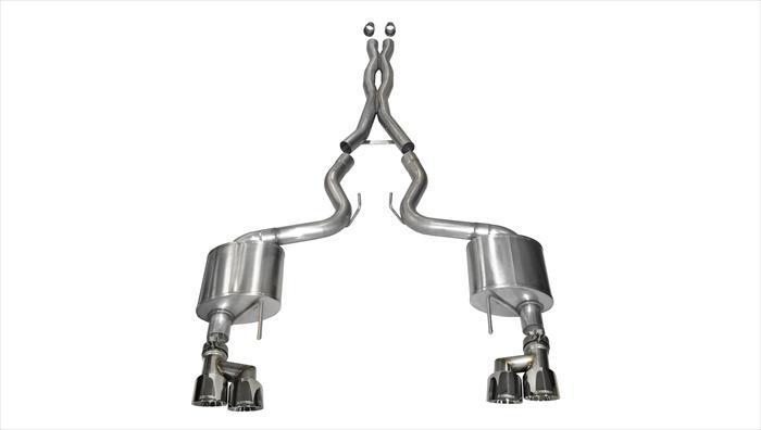 Corsa 2015-2017 Ford Mustang GT 5.0 3in Cat Back Exhaust Black Quad Tips (Xtreme)