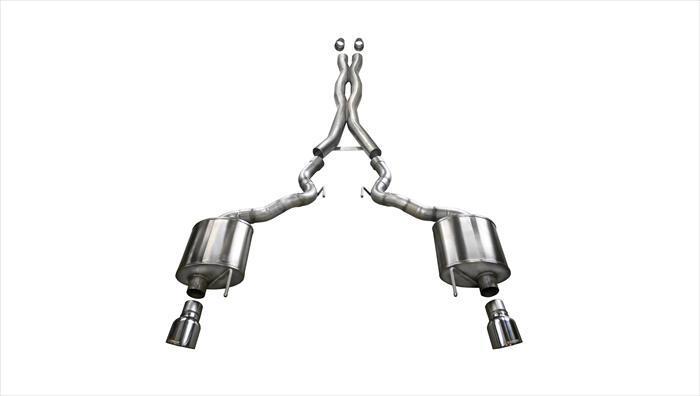 Corsa 2015-2017 Ford Mustang GT Convertible 5.0L V8 Polished Sport Cat-Back Dual Rear Exit