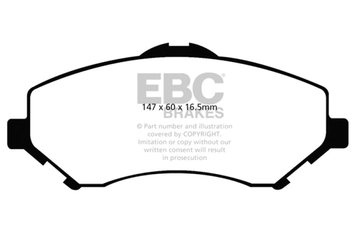 EBC 08-11 Chrysler Town &amp; Country 3.3 Greenstuff Front Brake Pads
