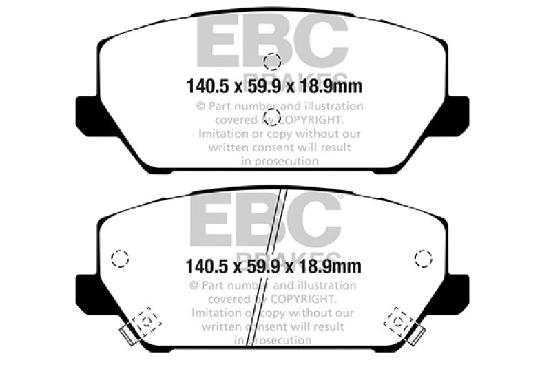 EBC 2019+ Hyundai Veloster (2nd Gen) 2.0L Turbo N Greenstuff Front Brake Pads