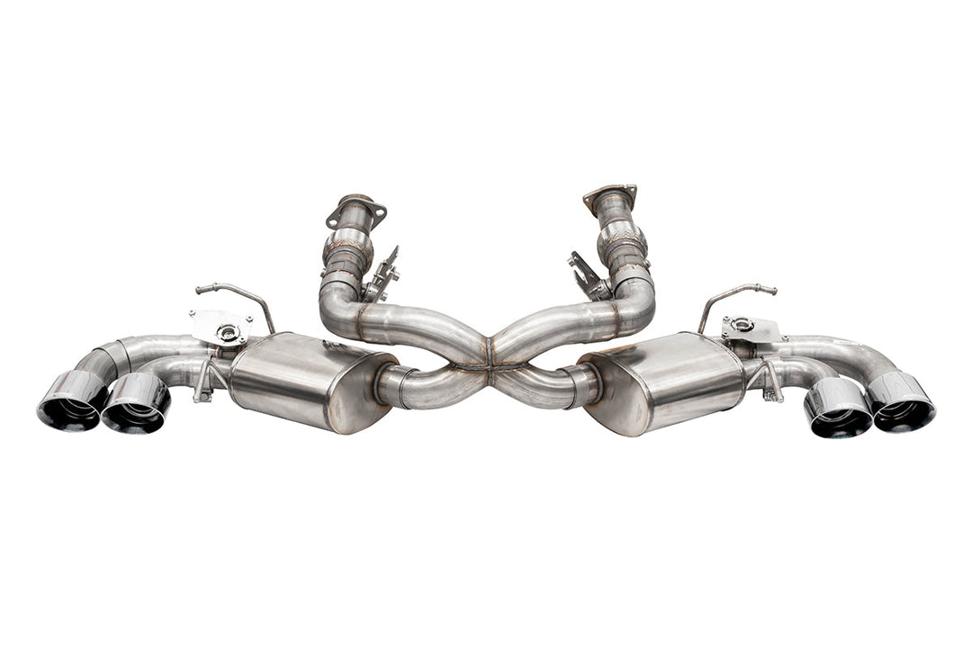 Corsa 2020-2025 Corvette C8 3in Valved Cat-Back 4.5in Pol Quad Tips - Fits Factory NPP Exhaust w/AFM