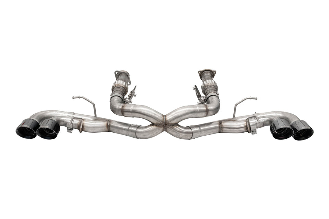 Corsa 20-25 Corvette C8 3in Xtreme Cat-Back Exhaust 4.5in Blk Quad Tips - Integrates stock AFM Valve