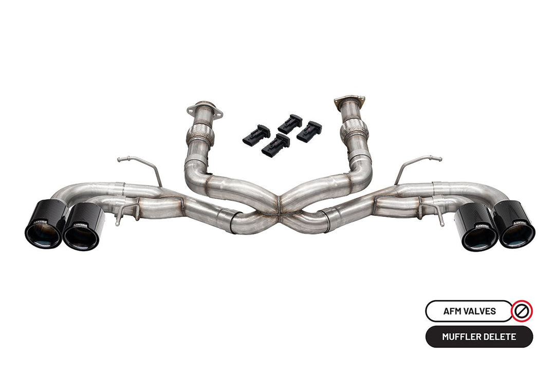 Corsa 2020-2025 Chevrolet Corvette C8 RWD 3in Track Cat-Back Delete Exhaust w/4.5in CF Black PVDTips