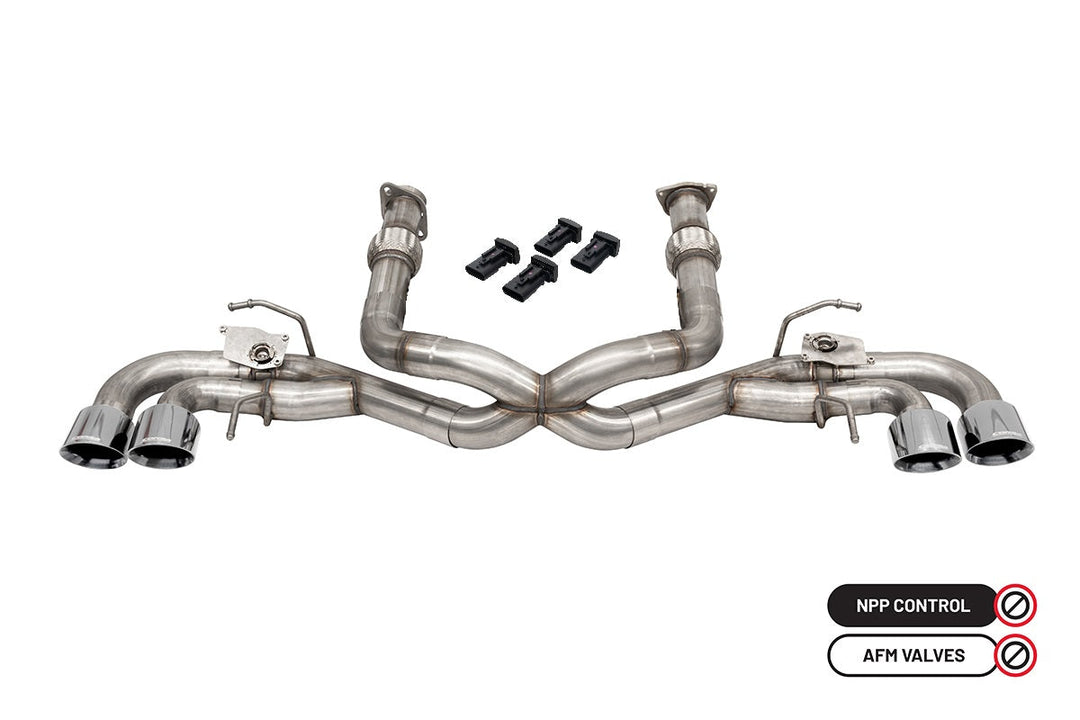 Corsa 2020-2025 Corvette C8 3in Valved Cat-Back 4.5in Pol Quad Tips - Fits Factory NPP Exhaust