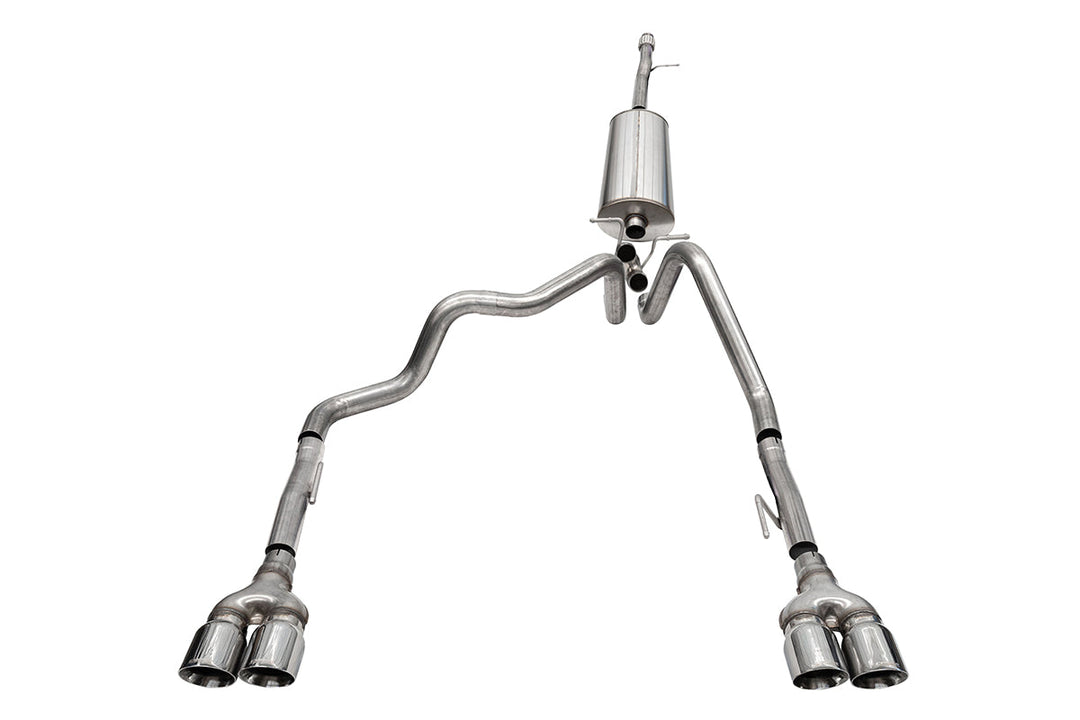 Corsa 19-25 Chevy Silverado 1500 CatBack Dual Rear Exit with Twin 4in Black Powder Ct ProSeries Tips