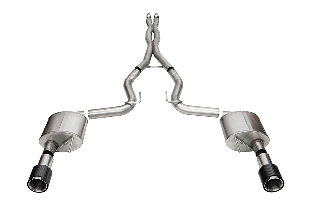 Corsa 2024+ Ford Mustang GT 5.0L V8 Xtreme 4.5 Cat-Back Duel Rear w/ 4.5 In Carbon Fiber Tips
