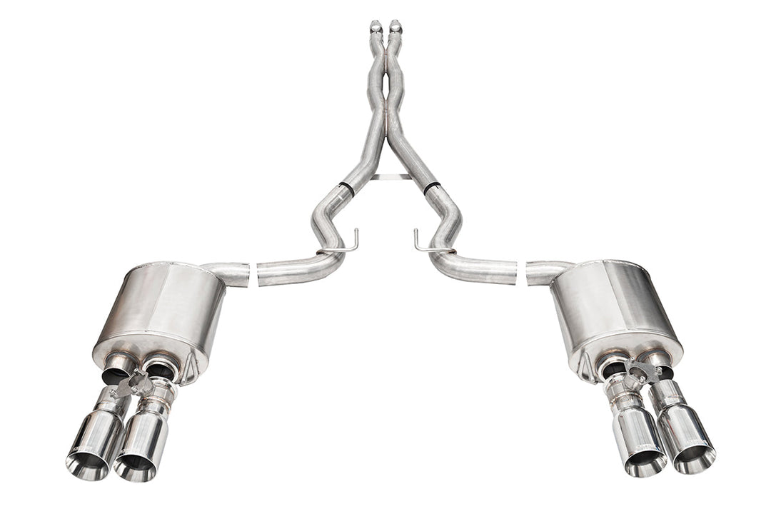 Corsa 2024-2025 Ford Mustang V8 5.0L 3in Cat-Back Exhaust System w/ Twin 4in Black Straight Tips