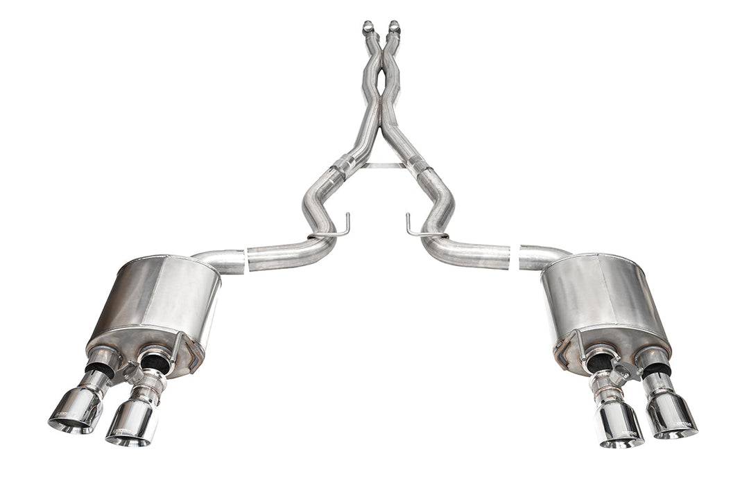 Corsa 24+ Ford Mustang Dark Horse 5.0L 3in Dual Rear Cat-Back w/Twin 4.5in Black PVD Slash Tips