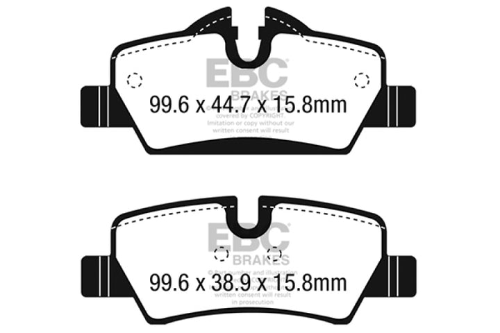 EBC 14+ Mini Hardtop 1.5 Turbo Cooper Redstuff Rear Brake Pads
