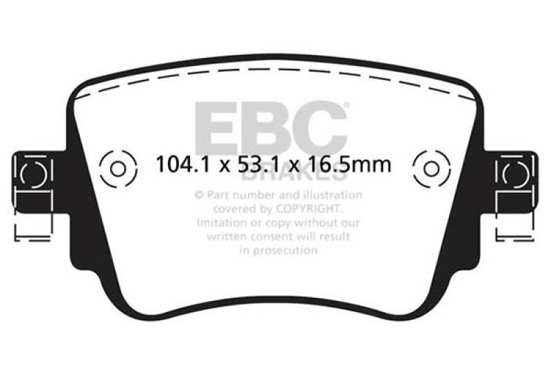 EBC 15-21 Volkswagen GTi 2.0 Turbo Yellowstuff Rear Brake Pads