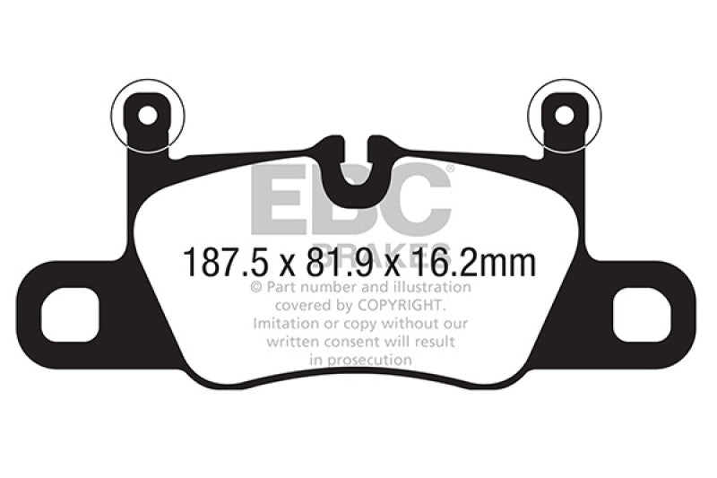 EBC 2016+ Porsche 911 (991/2 w/Cast Iron Rotors) 3.0TT Carrera Bluestuff Rear Brake Pads