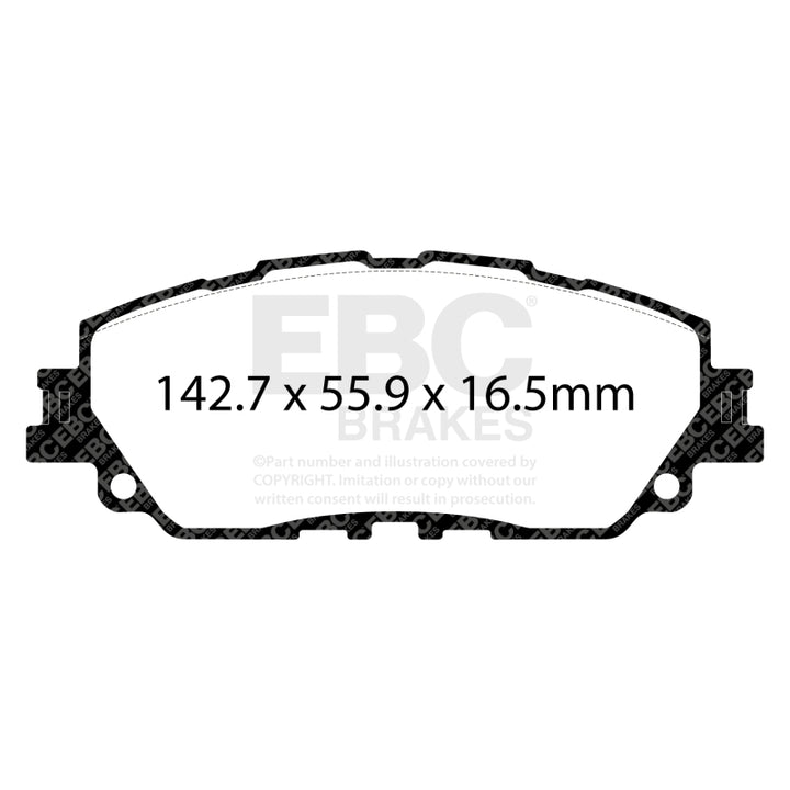 EBC 2019+ Lexus ES300H 2.5L Hybrid Redstuff Front Brake Pads