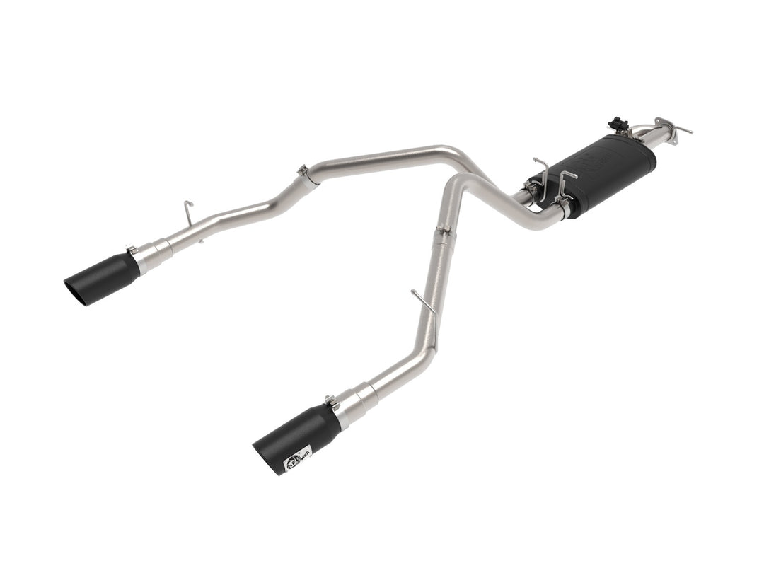 aFe Gemini XV 3in 304 SS Cat-Back Exhaust 19-21 Ram 1500 V8 5.7L Hemi w/ Black Tips