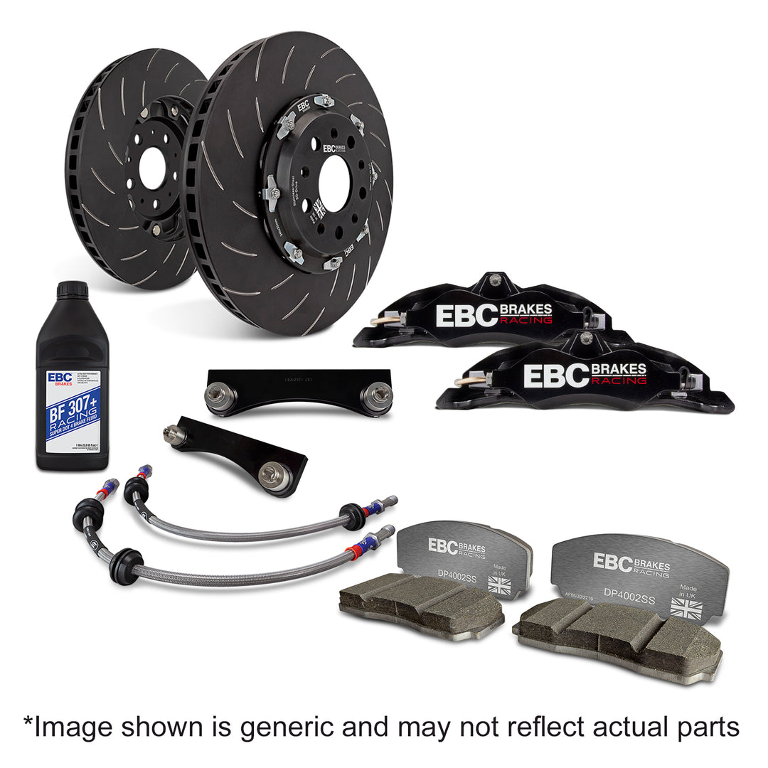EBC Racing 10-14 Ford Mustang GT 5.0L Red Apollo-4 Calipers 355mm Rotors Front Big Brake Kit