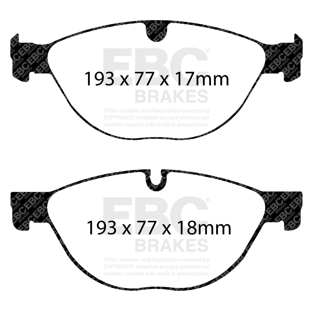 EBC DP42076R Yellowstuff Racing Front Brake Pads for 10-15 Jaguar XF 5.0 Supercharged