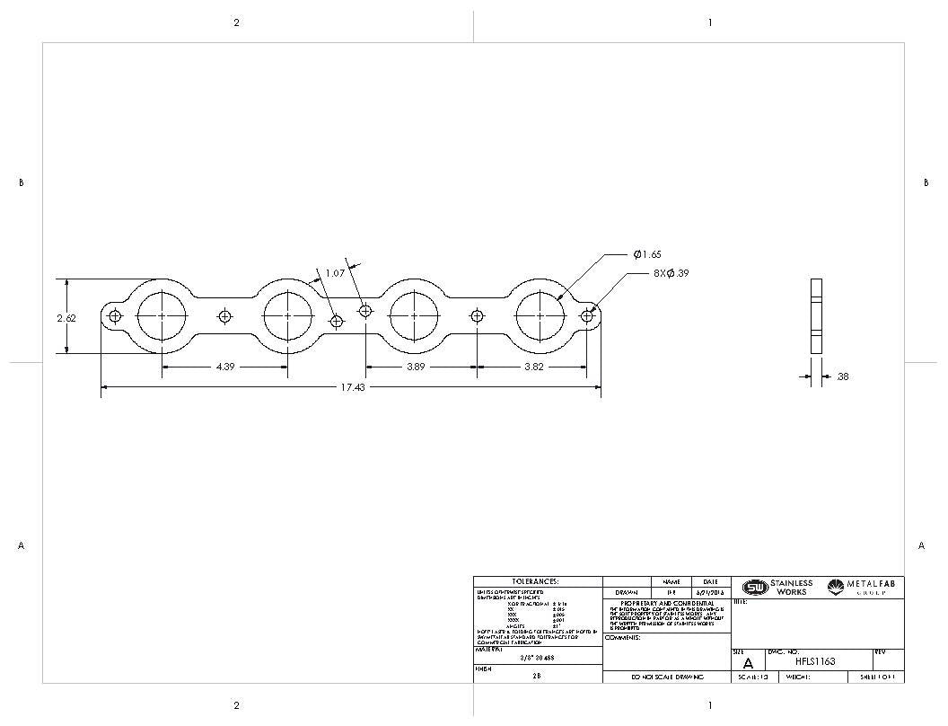 Stainless Works Chevrolet LS1/LS6 Round Port Header 304SS Exhaust Flanges 1-5/8in Primaries