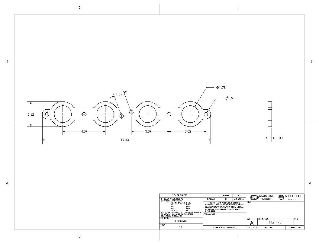 Stainless Works Chevrolet LS1/LS6 Round Port Header 304SS Exhaust Flanges 1-3/4in Primaries