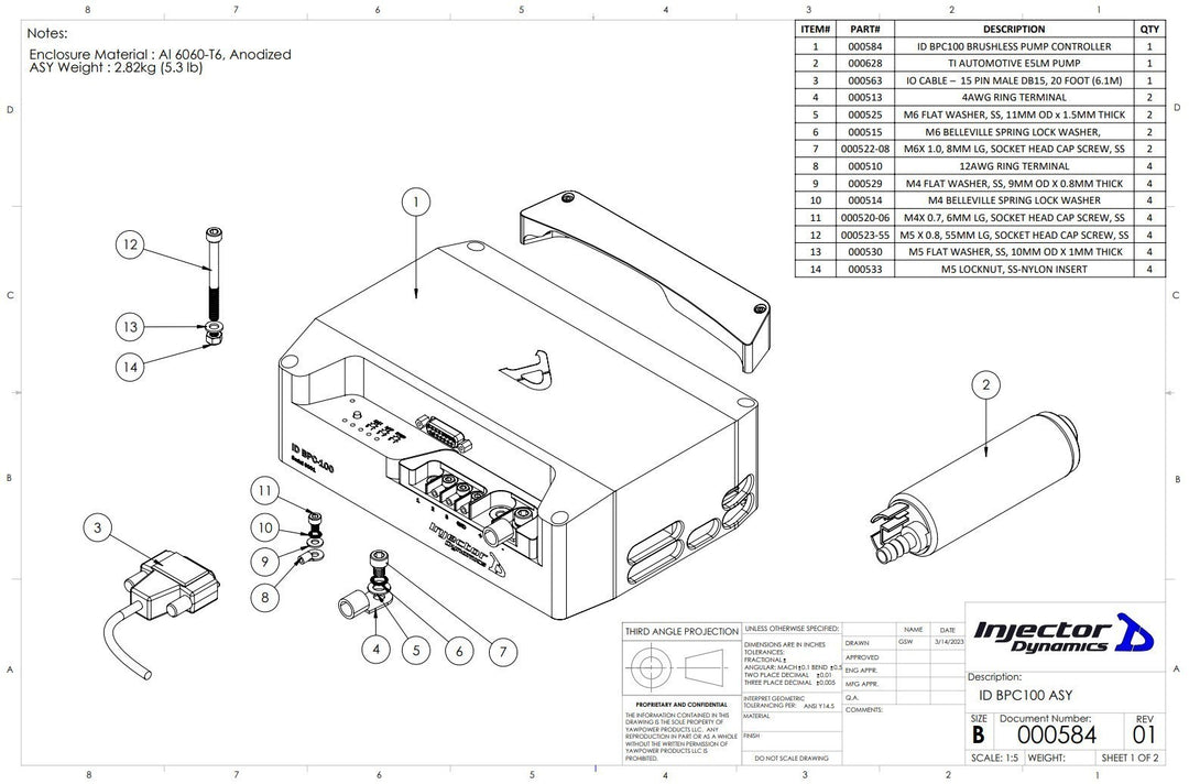 Injector Dynamics 1100lph Fuel Pump System Includes BPC100 and TI E5LM Pump
