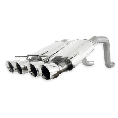 Stainless Works 2006-13 Corvette C6ZO6/ZR1 3in Axle Back S-Tube Mufflers Dual 4in Rolled Edge Tips