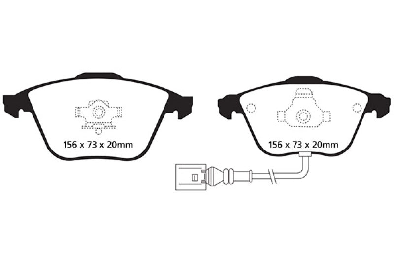 EBC 08-11 Volkswagen CC 3.6 Redstuff Front Brake Pads