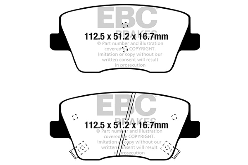 EBC 2019+ Hyundai Veloster Turbo N (2nd Gen) 2.0L Ultimax Rear Brake Pads