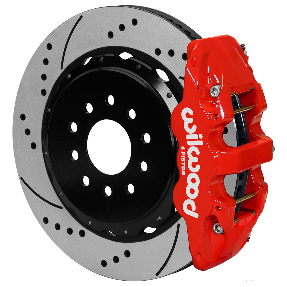 Wilwood AERO4 Rear Kit 14.00in Drilled Red 97-04 Corvette C5/Z06 05-13 C6