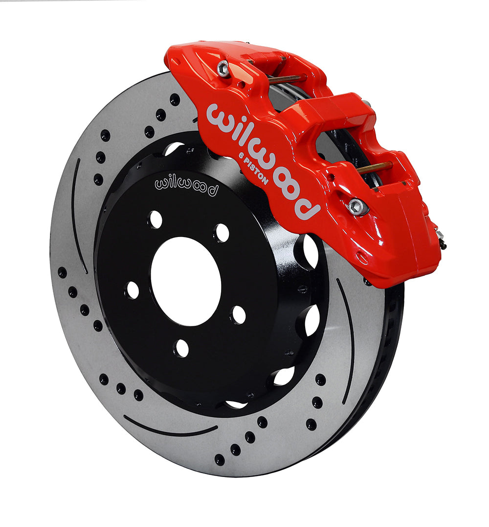 Wilwood AERO6 Front Hat Kit 14.25 Drilled Red 2010-2015 Camaro