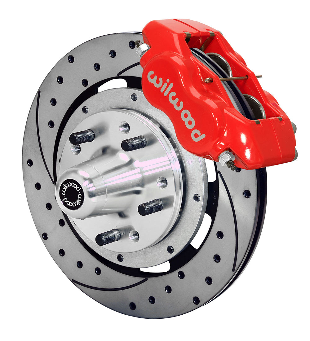 Wilwood Forged Dynalite Front Kit 12.19in Drilled Red 49-54 Chevy/53-62 Corvette (*Line Kit Needed*)
