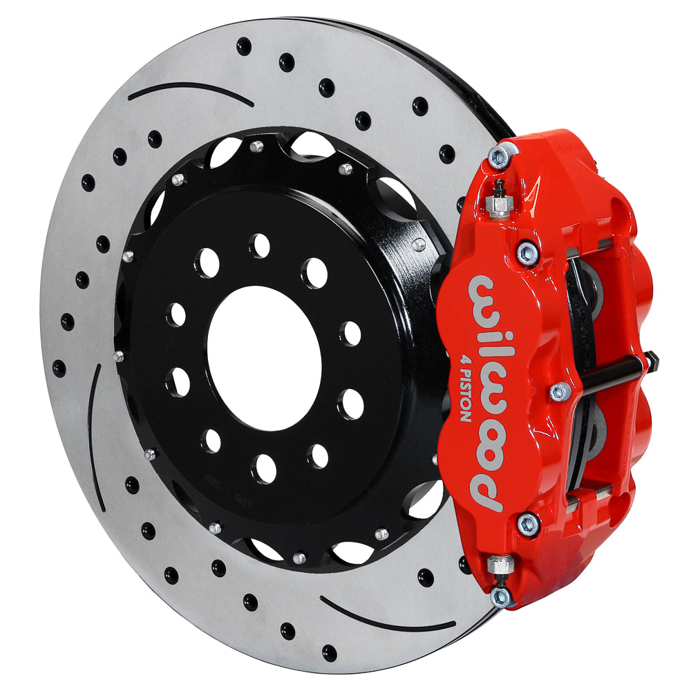 Wilwood Narrow Superlite 4R Rear Kit 14.00in Drilled Red Morrison Multilink IRS