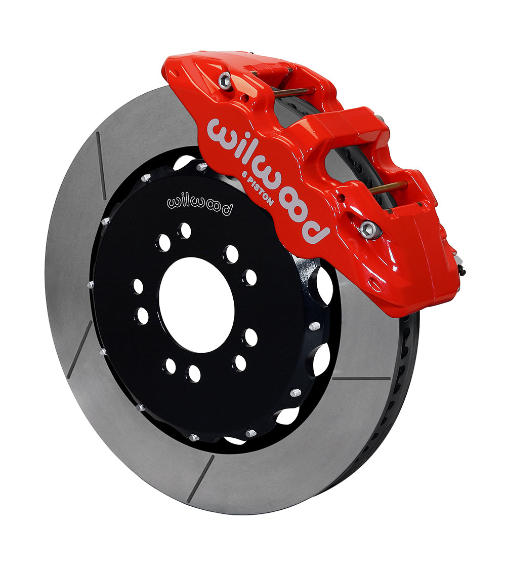 Wilwood AERO6 Front Hat Kit 14.00 Red 2005-2014 Mustang w/ BMR Suspn. w/Lines