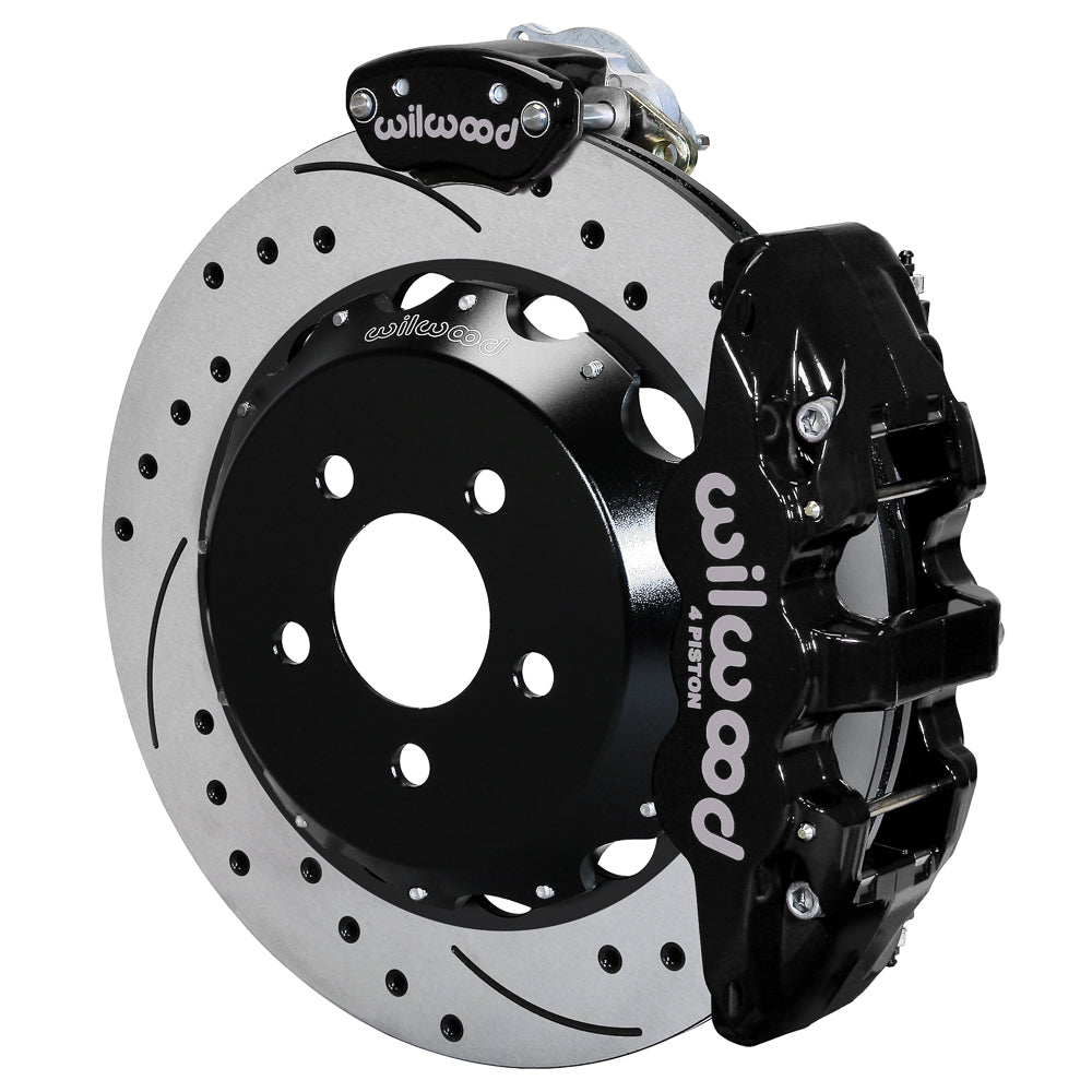 Wilwood AERO4 / MC4 Rear Kit 14.00 Drilled 15-23 Mustang w/Lines & Cables