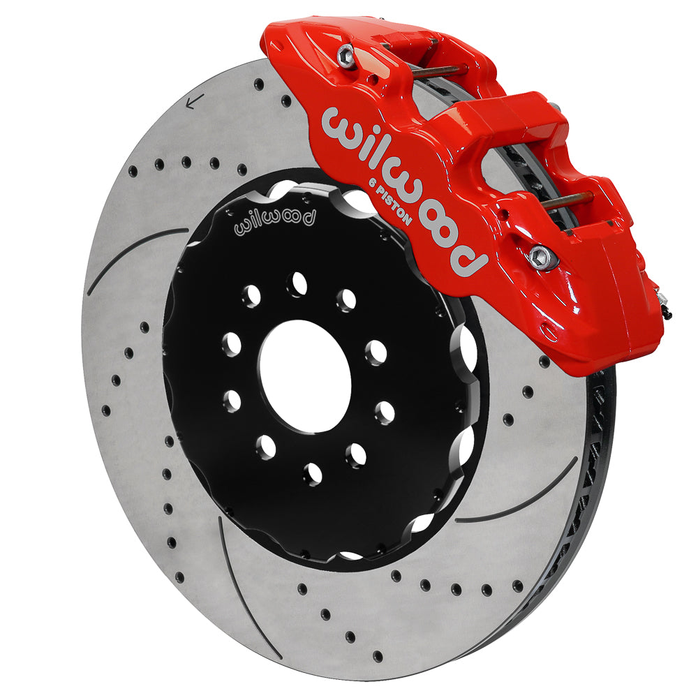 Wilwood AERO6 Front Hat Kit 15.00 Drilled Red 97-04 Corvette C5/Z06 05-13 C6