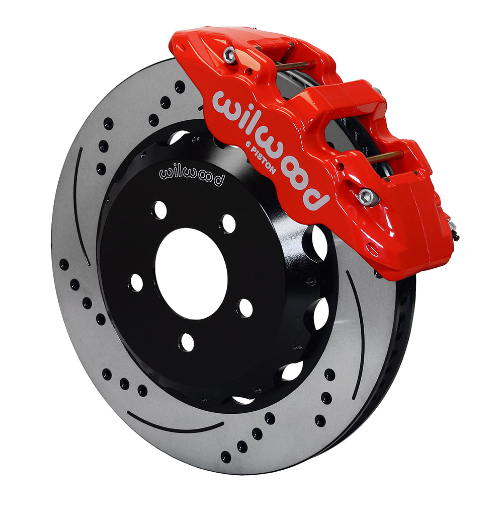 Wilwood AERO6 Front Hat Kit 14.00 Drilled Red Corvette C7