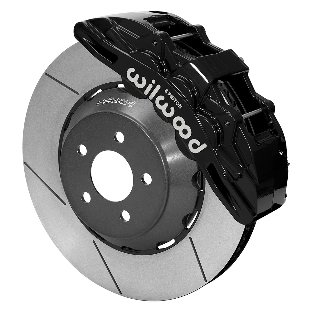 Wilwood 15-23 Ford Mustang SX6R Front Brake Kit 15in Lug Drive Rotor Slotted Black w/ Lines