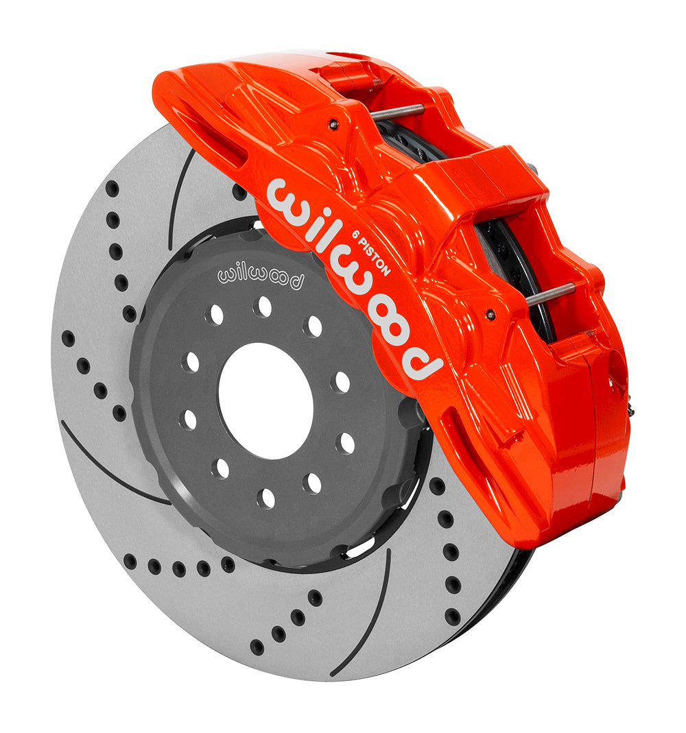 Wilwood SX6R Front Brake Kit 14in SRP Slotted/Drilled Red Corvette