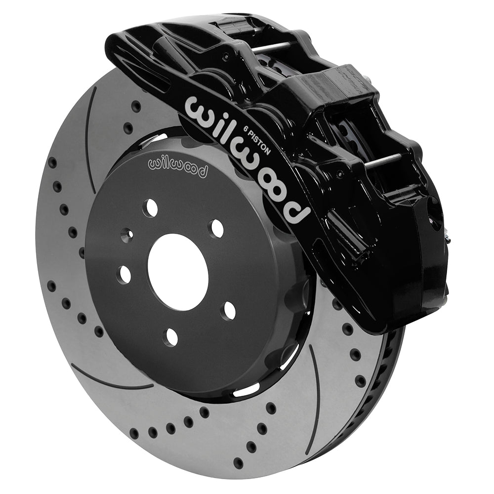 Wilwood SX6R Front Brake Kit 15in Lug Drive Slotted/Drilled Black Camaro SS