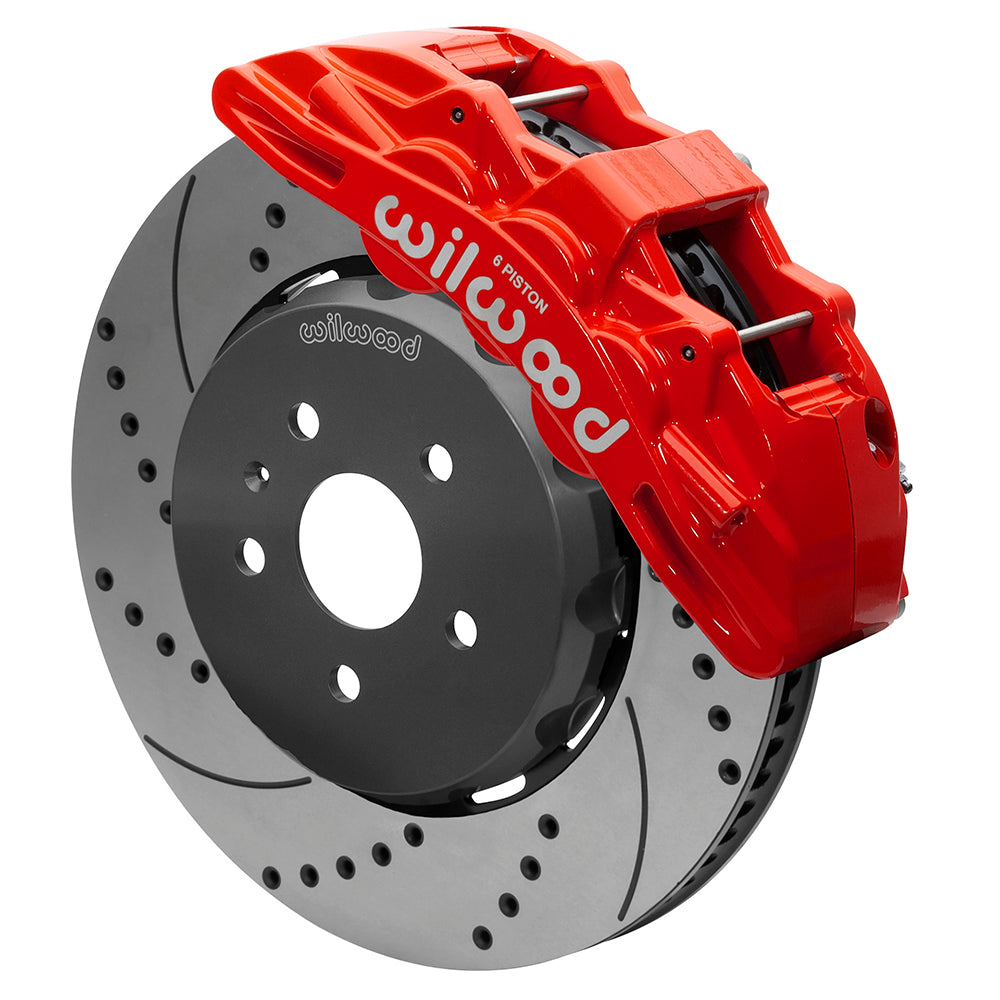 Wilwood SX6R Front Brake Kit 15in Lug Drive Slotted/Drilled Red Camaro SS