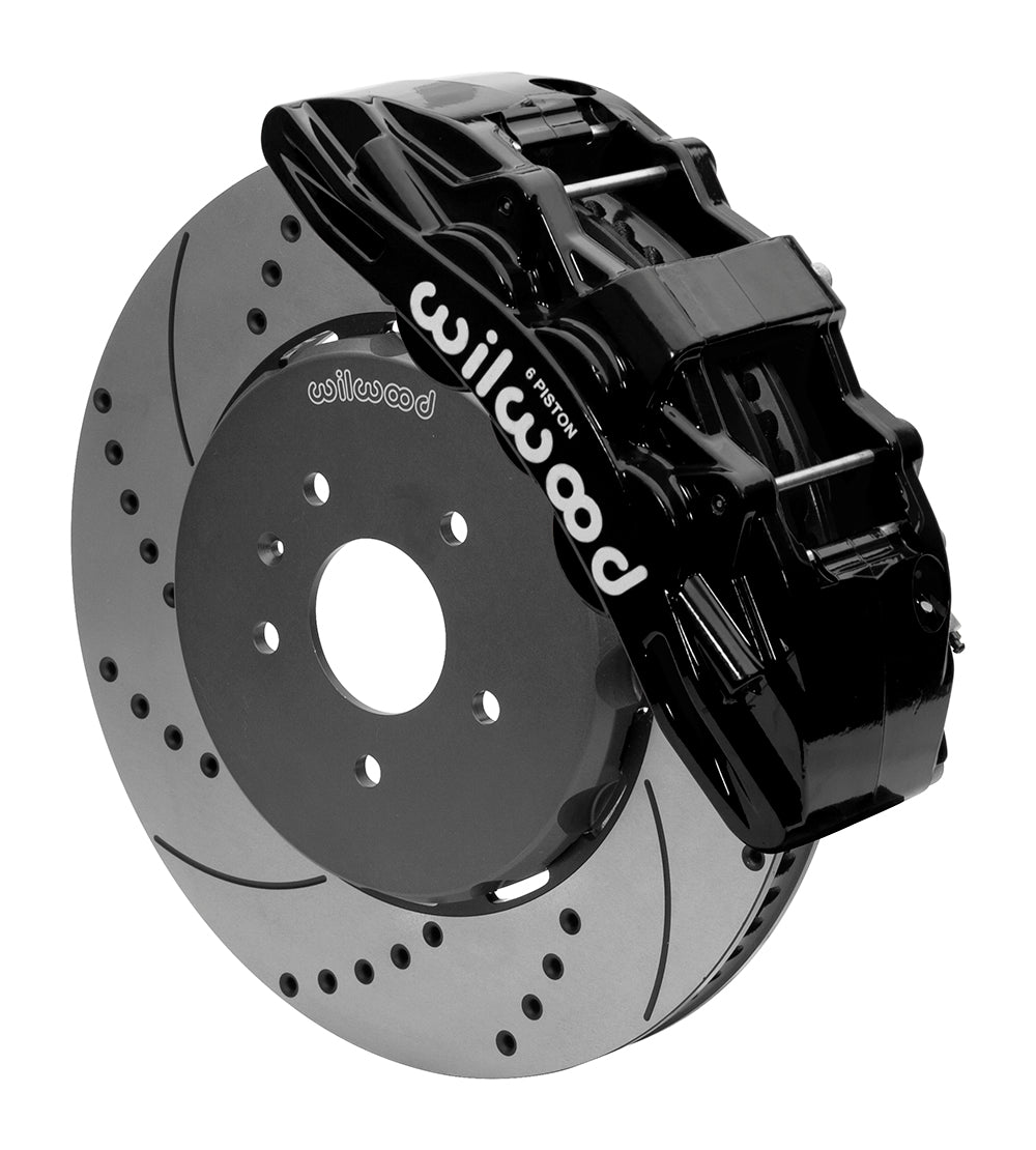 Wilwood SX6R Front Brake Kit 15in SRP Slotted/Drilled Black Corvette C7