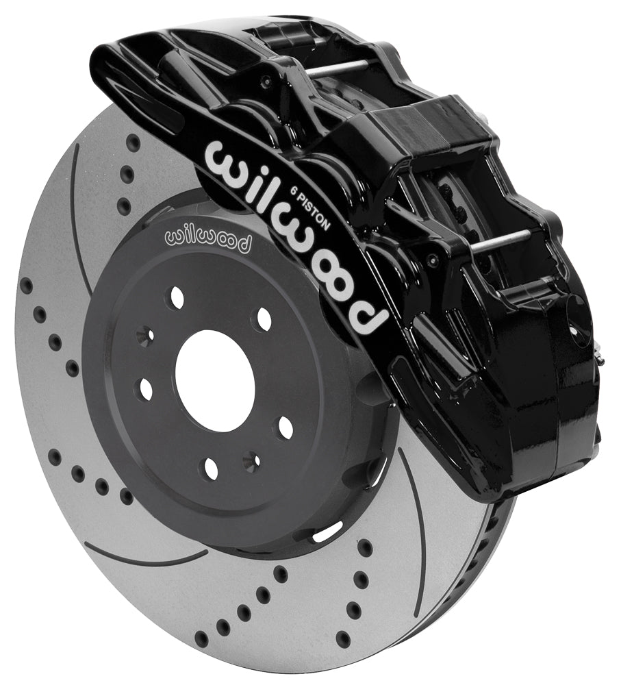 Wilwood SX6R Big Brake Dynamic Front Kit 15in Drilled Slotted Black C8 Corvette