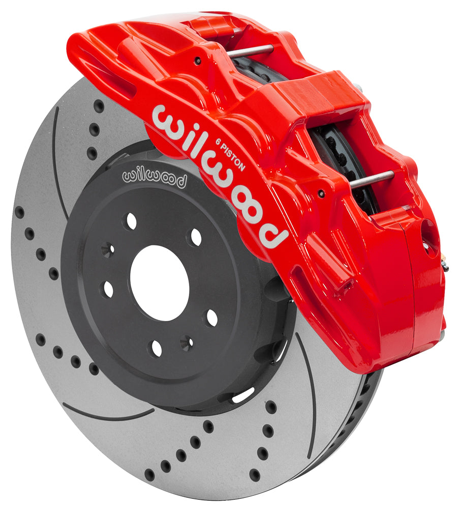 Wilwood SX6R Big Brake Dynamic Front Kit 15in Drilled Slotted Red C8 Corvette