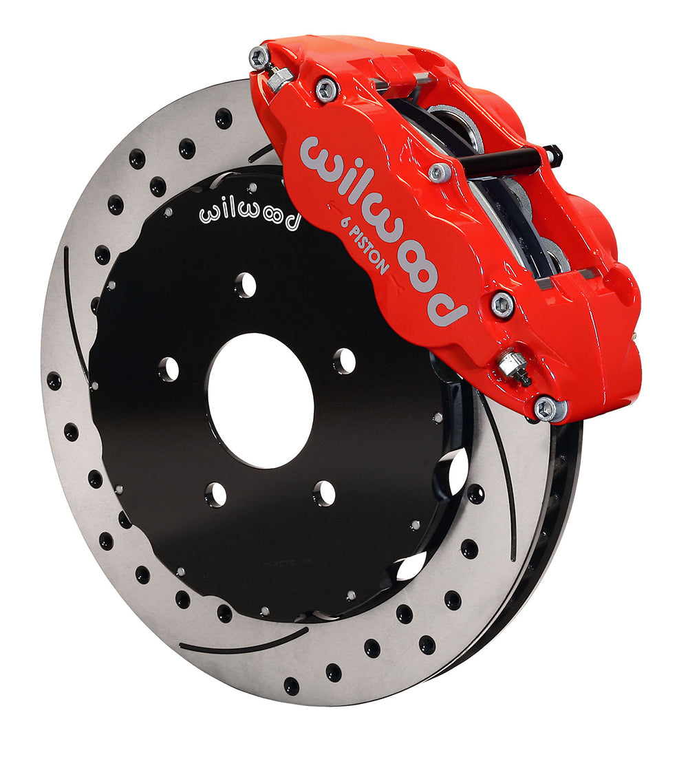 Wilwood Narrow Superlite 6R Front Hat Kit 13.06in Drill Red Corvette C6