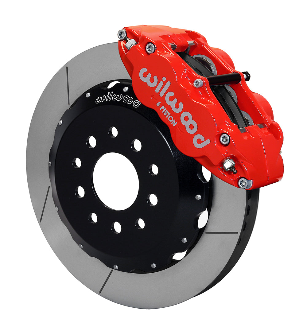 Wilwood Narrow Superlite 6R Front Hat Kit 14.00in Red Mustang
