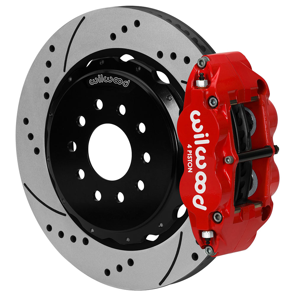 Wilwood Narrow Superlite 4R Rear Kit 14.00in Drill Red 97-04 Corvette C5/Z06 05-13 C6