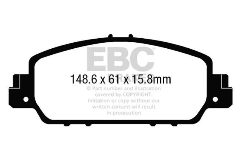 EBC 13-17 Honda Accord Coupe 2.4 EX Redstuff Front Brake Pads