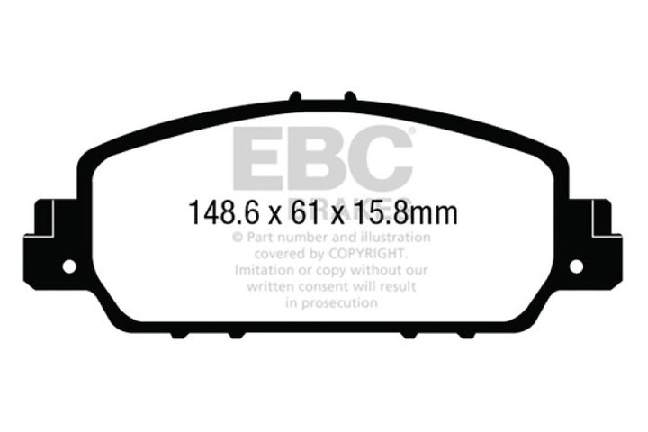 EBC 13-17 Honda Accord Coupe 2.4 EX Redstuff Front Brake Pads