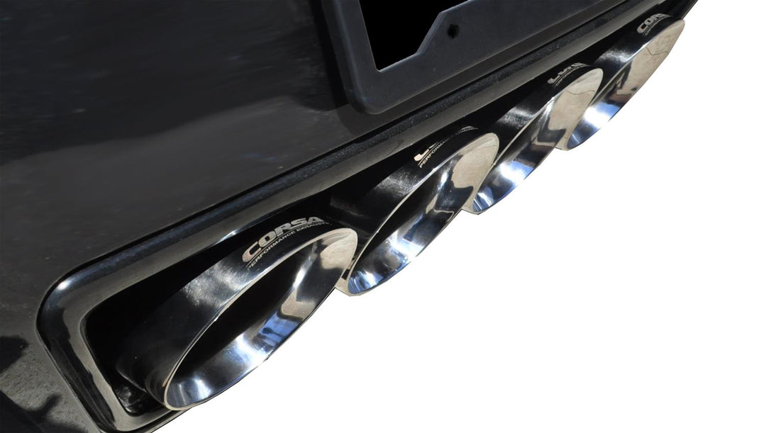 Corsa 15-19 Chevy Corvette Z06 3in Cat Back Exhaust Black Pro-Series Quad 4.5in Tip (Xtreme