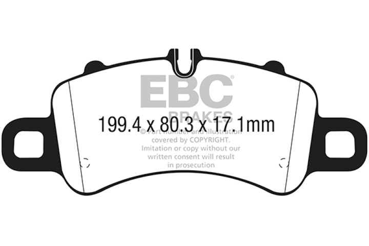 EBC 2016+ Porsche Boxster 718 (Iron Rotors Only) 2.5L Turbo Yellowstuff Front Brake Pads