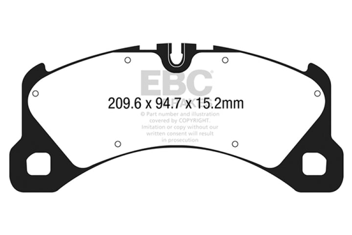EBC 14+ Porsche Macan (Cast Iron Rotors only) 3.0 Twin Turbo Yellowstuff Front Brake Pads